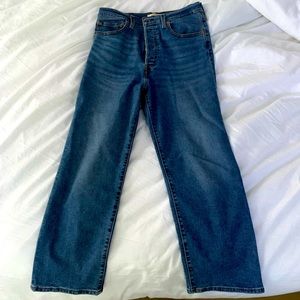 Levi Ribcage straight ankle blue jeans